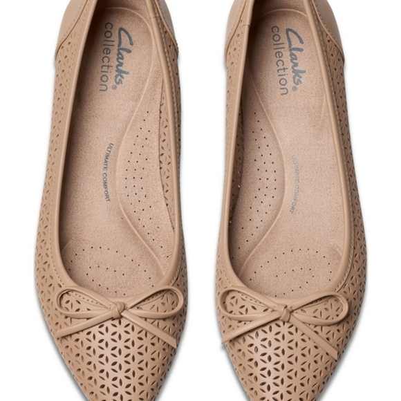 🤎🔹️CLARKS🔹️ Wide Width Natalyn Step Comfort Beige Leather Shoes - Picture 8 of 8